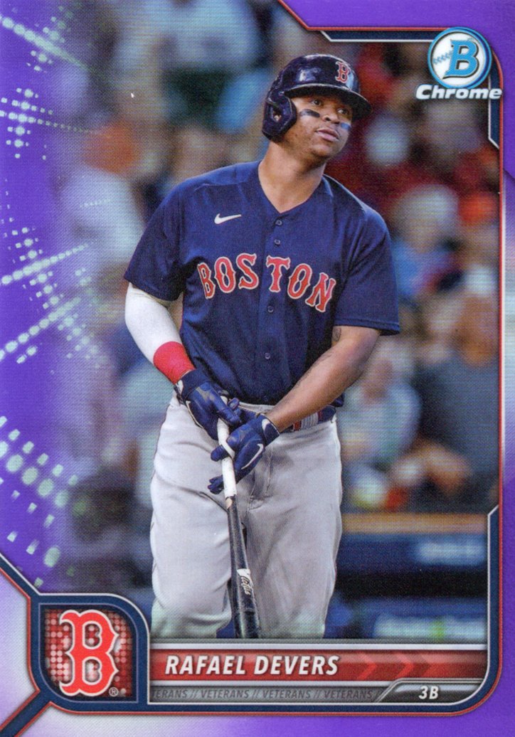 Rafael Devers Bowman Chrome Purple Refractor Sports