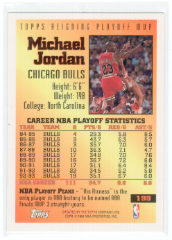 Michael Jordan 1993-94 Topps Reigning 