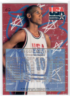 1994 Reggie Miller Flair Usa Dreamscapes Basketball Card 64