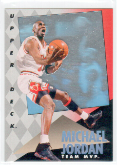 1992-93 Michael Jordan Upper Deck Team MVP Hologram Basketball Card #4 - Chicago Bulls - Card King