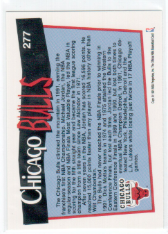 1991 92 Nba Hoops Chicago Bulls 1991 Nba Champions Basketball Card