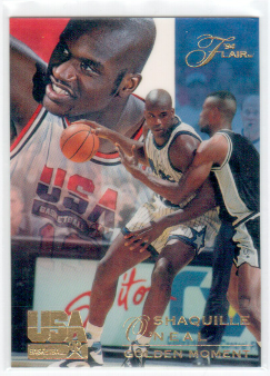 1994 Flair Usa Shaquille O Neal Golden Moment Basketball Card