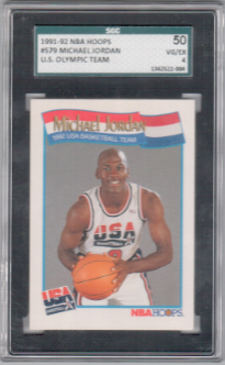 1991-92 NBA Hoops Michael Jordan U.S. Olympic Team Cards #579 SGC 