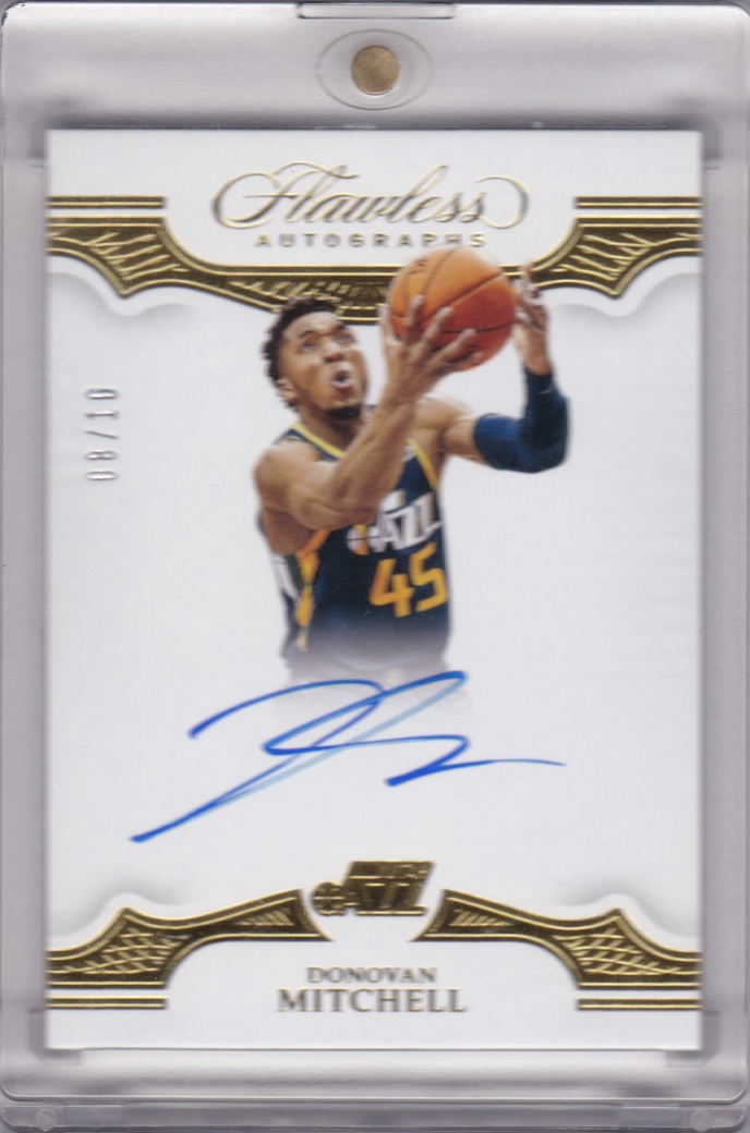 Donovan Mitchell 2018-19 Panini Flawless FA-DML Gold Auto 8/10