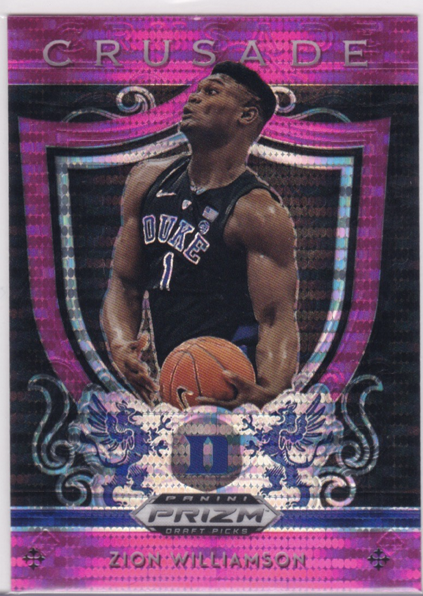 Zion Williamson 2019 20 Panini Prizm Draft Picks Crusade Pink Pulsar 51 Sports Card King