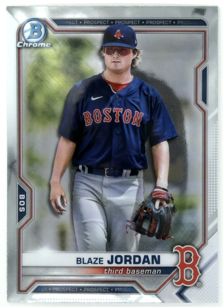 2021 bowman 1st lime green 227/399 selling rookie blaze jordan