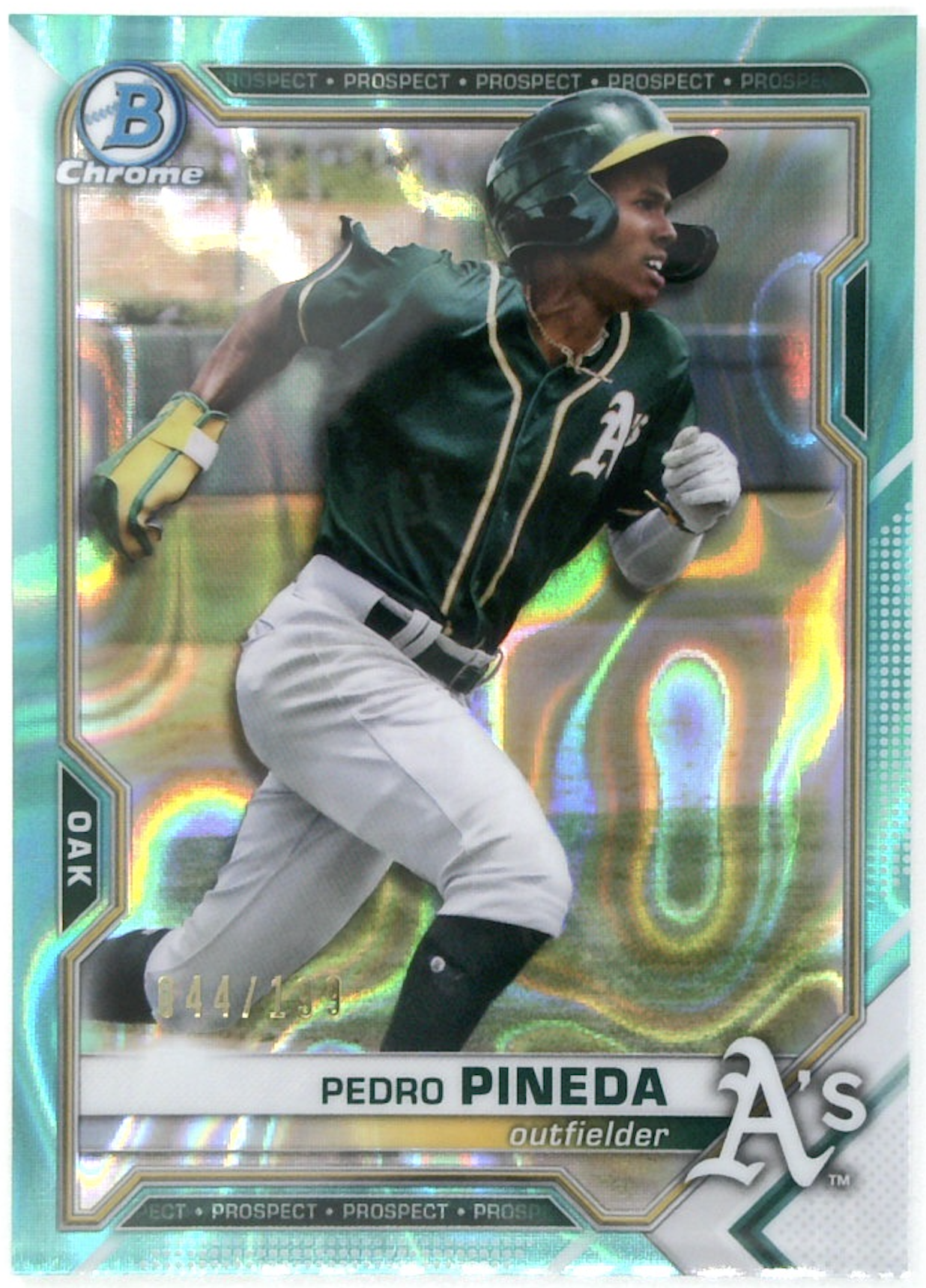 Pedro Pineda 2021 Bowman Draft Aqua Lava Refractor /199 - Sports Card King