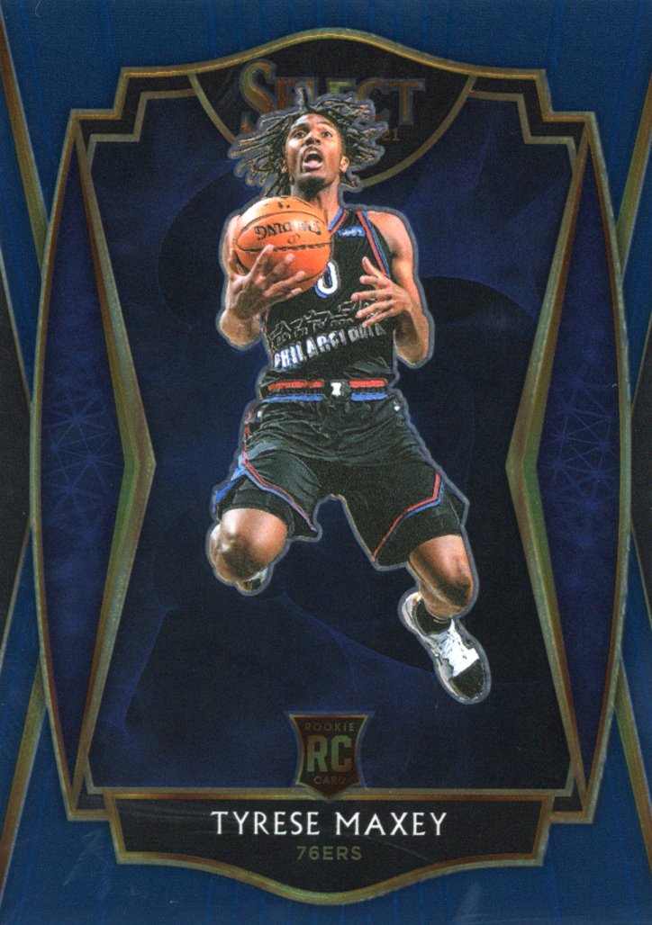 Tyrese Maxey 2021 Panini Select Premier Level Blue Rookie